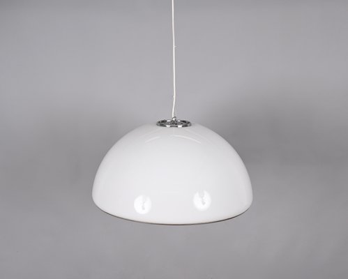 Mid-Century Italian Pendant in Metal and White Acrylic Glass by Harvey Guzzini, 1970s-JDR-1341305