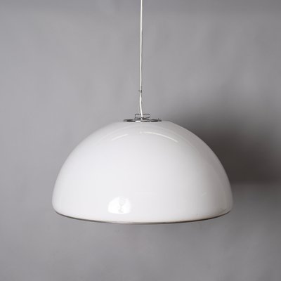 Mid-Century Italian Pendant in Metal and White Acrylic Glass by Harvey Guzzini, 1970s-JDR-1341305