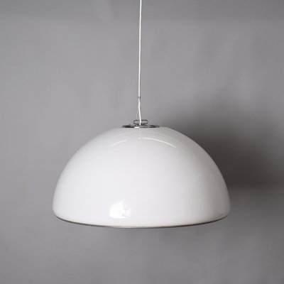 Mid-Century Italian Pendant in Metal and White Acrylic Glass by Harvey Guzzini, 1970s-JDR-1341305