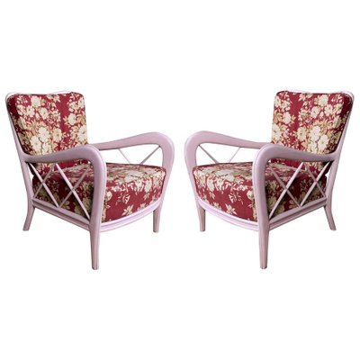 Mid-Century Italian Pink Armchairs in the Style of Paolo Buffa, 1950s-MBH-1031669