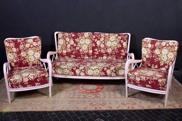 Mid-Century Italian Pink Armchairs in the Style of Paolo Buffa, 1950s-MBH-1031669