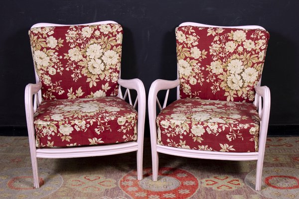 Mid-Century Italian Pink Armchairs in the Style of Paolo Buffa, 1950s-MBH-1031669