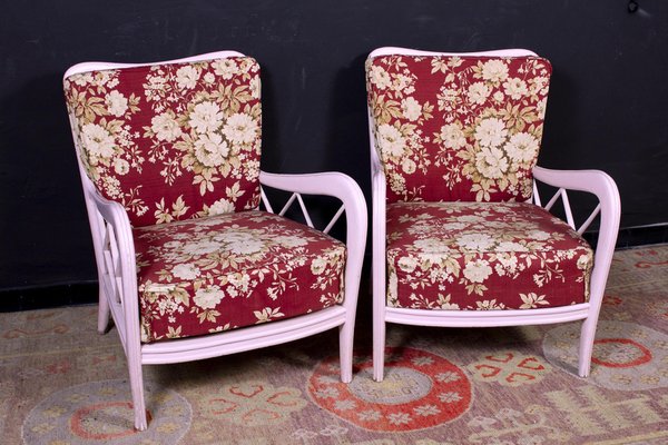 Mid-Century Italian Pink Armchairs in the Style of Paolo Buffa, 1950s-MBH-1031669