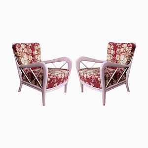 Mid-Century Italian Pink Armchairs in the Style of Paolo Buffa, 1950s-MBH-1031669