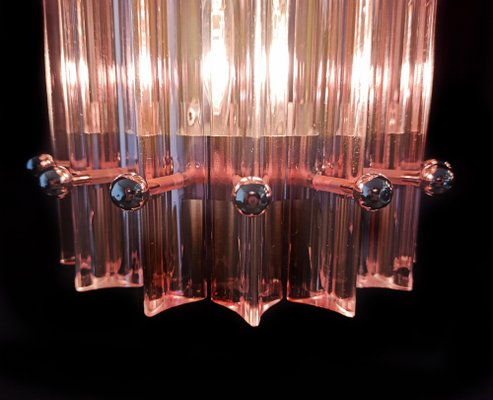 Mid-Century Italian Pink Murano Glass Wall Sconces, 1990s, Set of 4-OVO-1789083