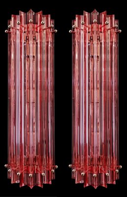 Mid-Century Italian Pink Murano Glass Wall Sconces, 1990s, Set of 4-OVO-1789083