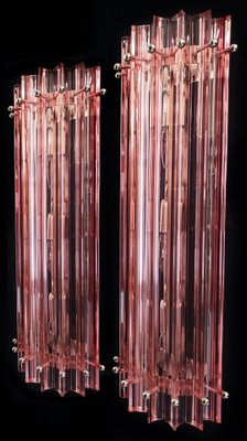 Mid-Century Italian Pink Murano Glass Wall Sconces, 1990s, Set of 4-OVO-1789083