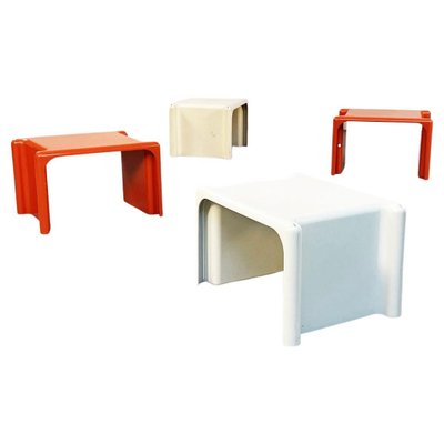 Mid-Century Italian Plastic Scagno Coffee Tables by Stoppino Elco Scorze, 1970s, Set of 4-GDD-1179965