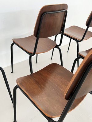 Mid-Century Italian Plywood Nutwood Chairs from Velca Legnano, 1960s, Set of 6-VNE-1373106