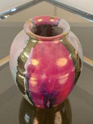 Mid-Century Italian Polychrome Enameled Ceramic Vase by Claudio Pulli, 1970s-JDR-1126130