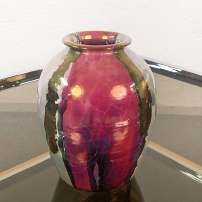 Mid-Century Italian Polychrome Enameled Ceramic Vase by Claudio Pulli, 1970s-JDR-1126130