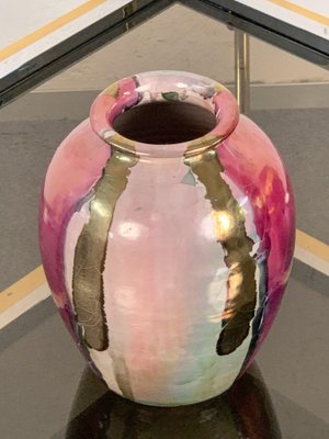 Mid-Century Italian Polychrome Enameled Ceramic Vase by Claudio Pulli, 1970s-JDR-1126130