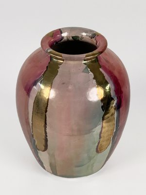 Mid-Century Italian Polychrome Enameled Ceramic Vase by Claudio Pulli, 1970s-JDR-1126130