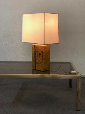 Mid-Century Italian Poplar Briar and Chrome Table Lamp by Tommaso Barbi, 1970s-JDR-1126126