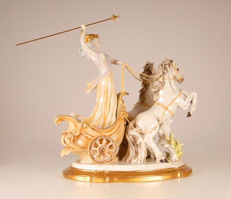 Mid-Century Italian Porcelain Sculpture of Diana the Huntress by Cesare Villari for Capodimonte-GOE-890729