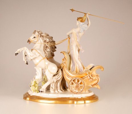 Mid-Century Italian Porcelain Sculpture of Diana the Huntress by Cesare Villari for Capodimonte-GOE-890729