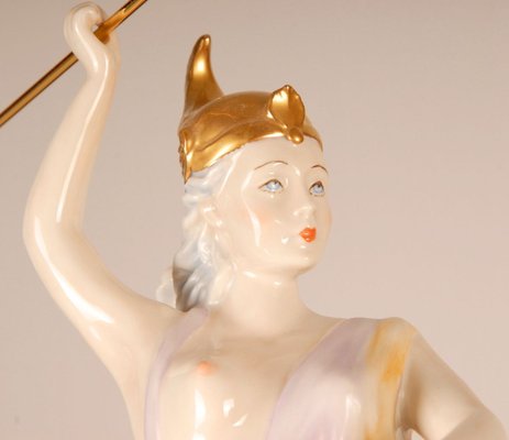 Mid-Century Italian Porcelain Sculpture of Diana the Huntress by Cesare Villari for Capodimonte-GOE-890729