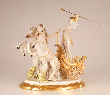 Mid-Century Italian Porcelain Sculpture of Diana the Huntress by Cesare Villari for Capodimonte-GOE-890729