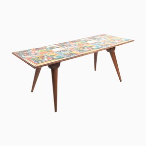 Mid-Century Italian Printed Wood and Plastic Coffee Table Attributed to De Poli, 1950s-JDR-1126156