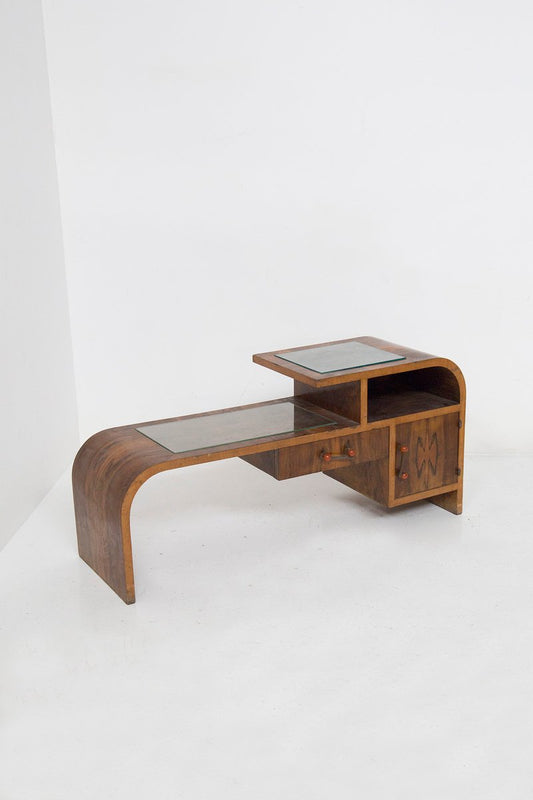 Mid-Century Italian Rationalist Console in Briarwood, 1950s