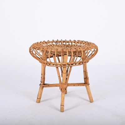 Mid-Century Italian Rattan and Bamboo Ottoman by Franco Albini, 1960s-JDR-1359067