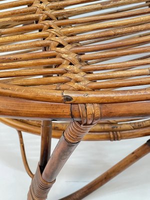 Mid-Century Italian Rattan and Bamboo Oval Coffee Table, 1950s-JDR-1125611