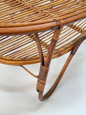 Mid-Century Italian Rattan and Bamboo Oval Coffee Table, 1950s-JDR-1125611