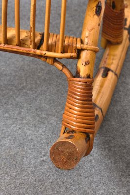 Mid-Century Italian Rattan & Bamboo Rocking Chairs, 1960s, Set of 2-JDR-1125892