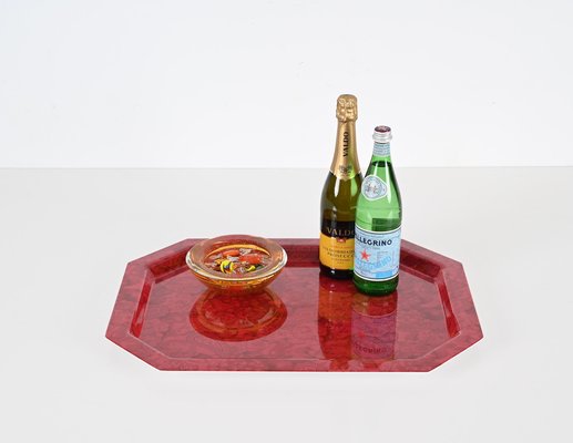 Mid-Century Italian Red Acrylic Serving Tray, 1980s-JDR-1764120