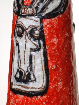 Mid-Century Italian Red Ceramic Vase from Titano San Marino, 1950s-KGD-703618