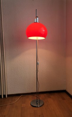 Mid-Century Italian Red Lucerna Floor Lamp from Guzzini, 1960s-NKJ-1295547