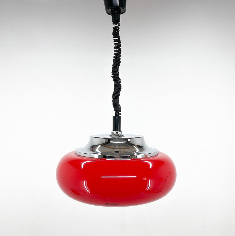 Mid-Century Italian Red Pendant by Harvey Guzzini for Meblo, 1970s