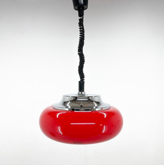 Mid-Century Italian Red Pendant by Harvey Guzzini for Meblo, 1970s