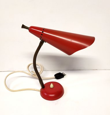 Mid-Century Italian Red Table Lamp, 1950s-EI-595326