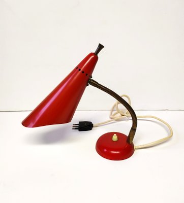 Mid-Century Italian Red Table Lamp, 1950s-EI-595326