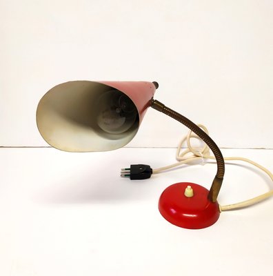 Mid-Century Italian Red Table Lamp, 1950s-EI-595326