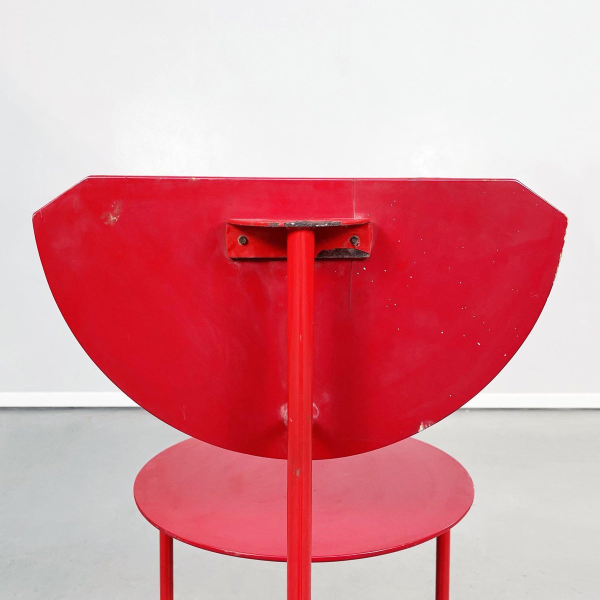 Mid-Century Italian Red Wood and Metal Alien Chair by Forcolini for Alias, 1980s