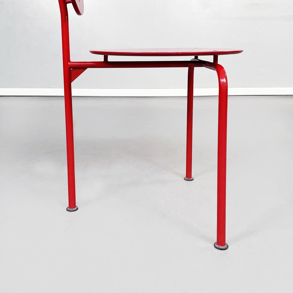 Mid-Century Italian Red Wood and Metal Alien Chair by Forcolini for Alias, 1980s