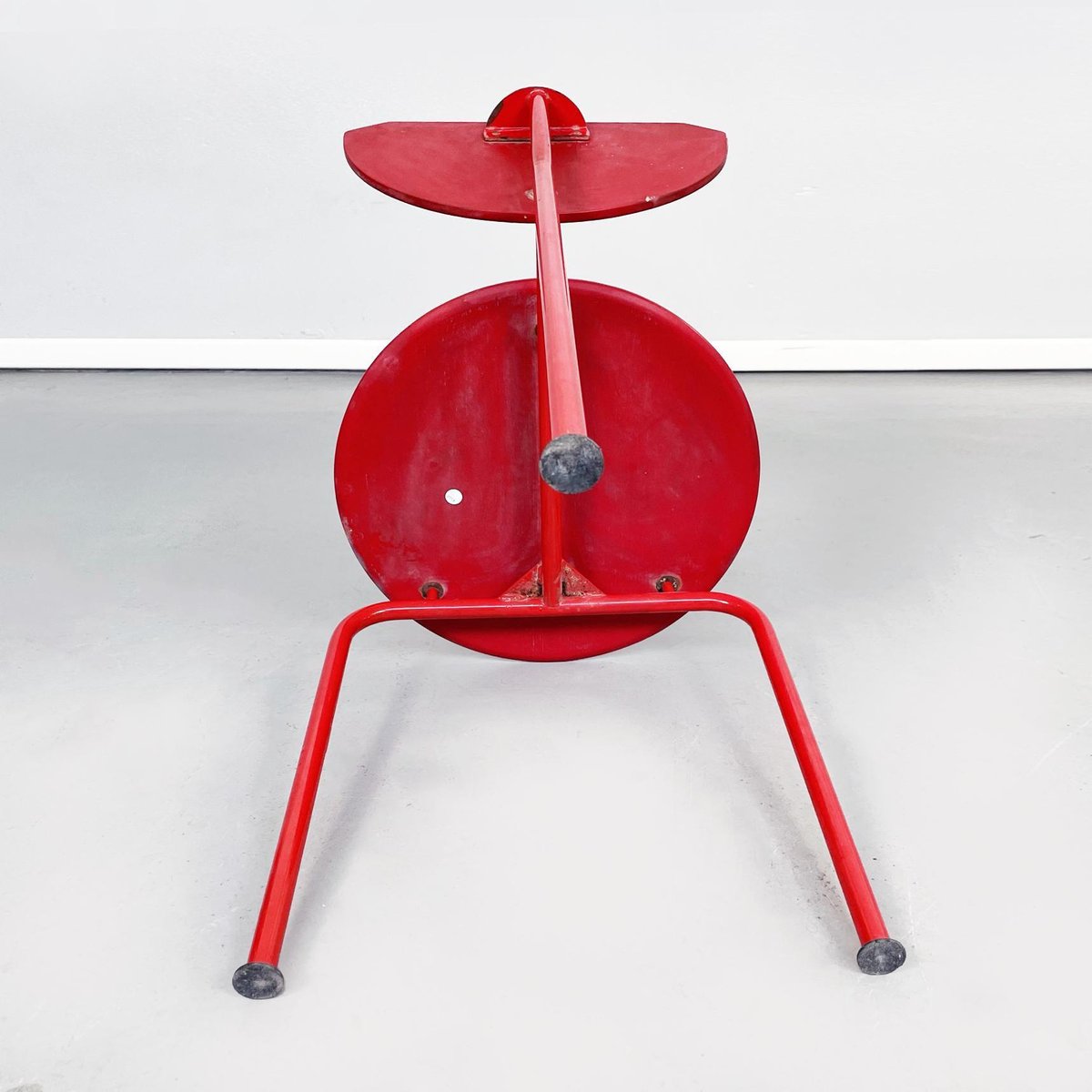 Mid-Century Italian Red Wood and Metal Alien Chair by Forcolini for Alias, 1980s