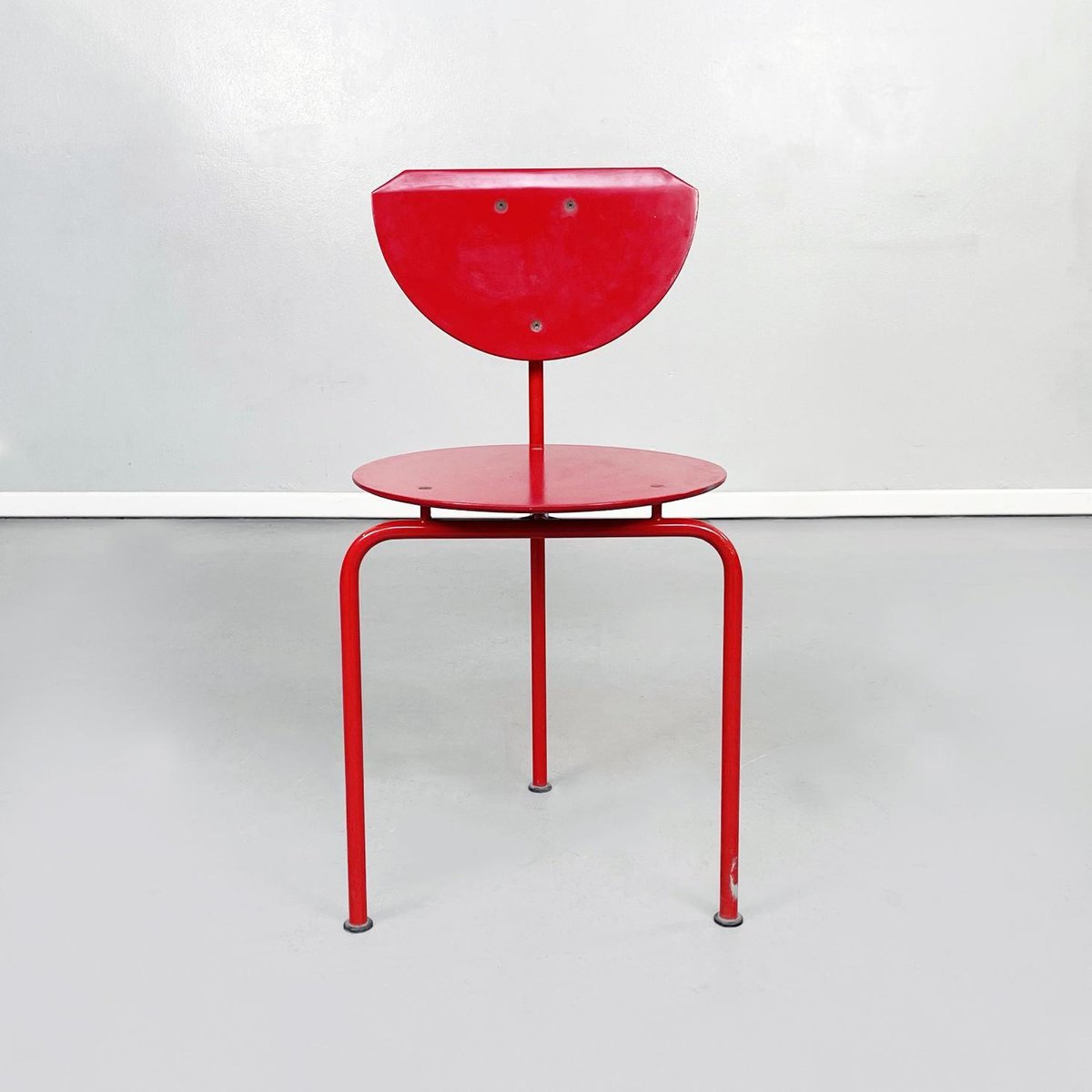 Mid-Century Italian Red Wood and Metal Alien Chair by Forcolini for Alias, 1980s