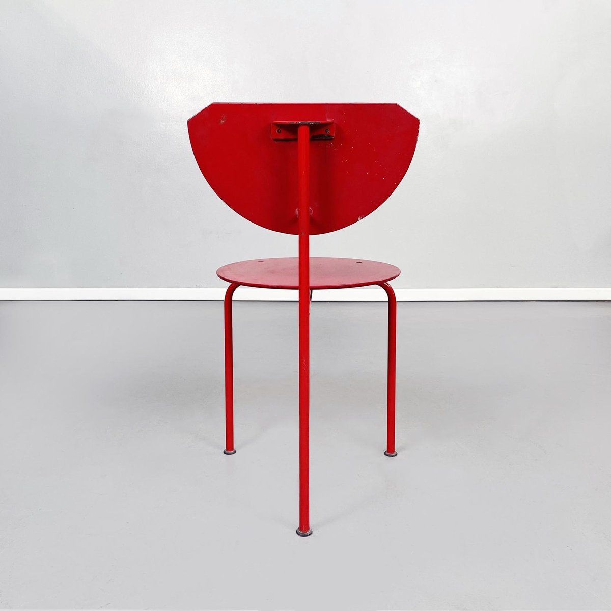 Mid-Century Italian Red Wood and Metal Alien Chair by Forcolini for Alias, 1980s