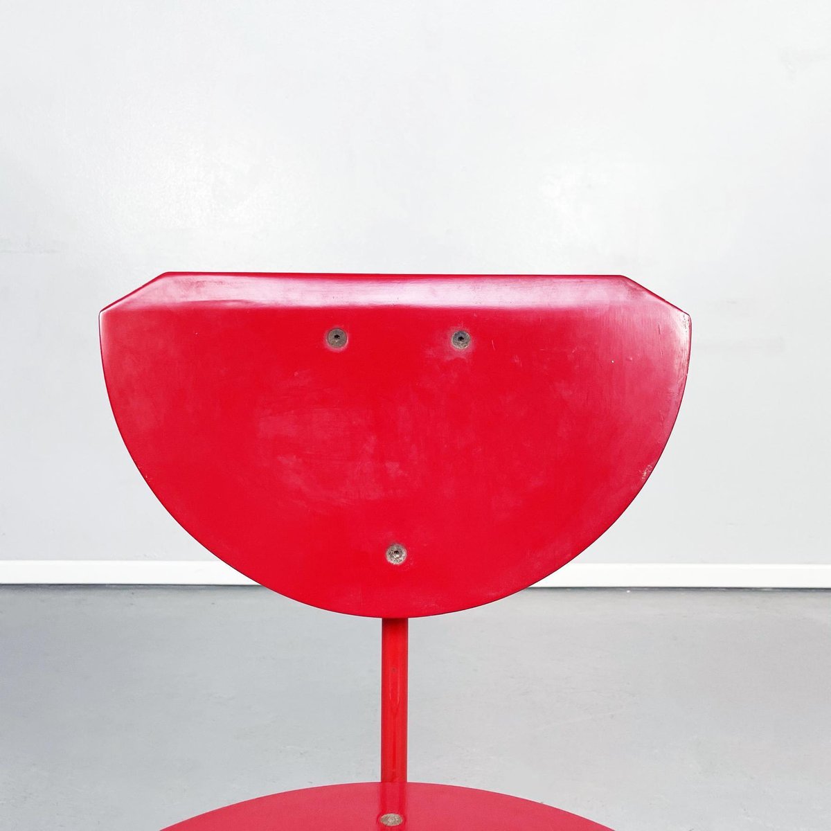 Mid-Century Italian Red Wood and Metal Alien Chair by Forcolini for Alias, 1980s