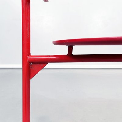 Mid-Century Italian Red Wood and Metal Alien Chair by Forcolini for Alias, 1980s-GDD-1292494