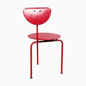 Mid-Century Italian Red Wood and Metal Alien Chair by Forcolini for Alias, 1980s-GDD-1292494