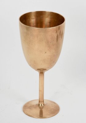 Mid-Century Italian Regency Solid Brass Chalices, 1980s, Set of 6-JDR-1126092