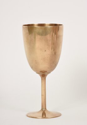 Mid-Century Italian Regency Solid Brass Chalices, 1980s, Set of 6-JDR-1126092