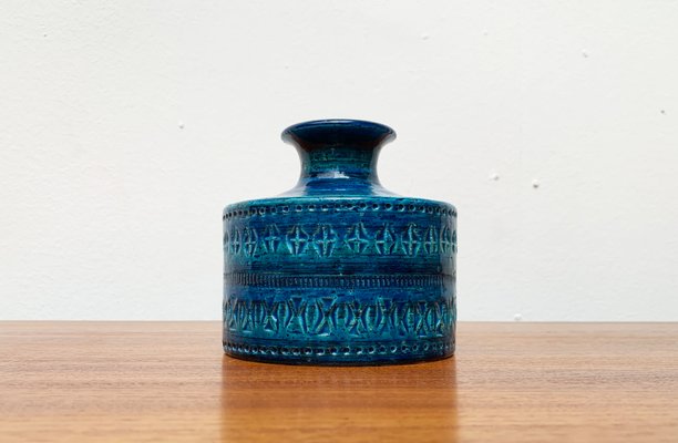 Mid-Century Italian Rimini Blu Pottery Vase by Aldo Londi for Bitossi, 1960s-UAH-1417519