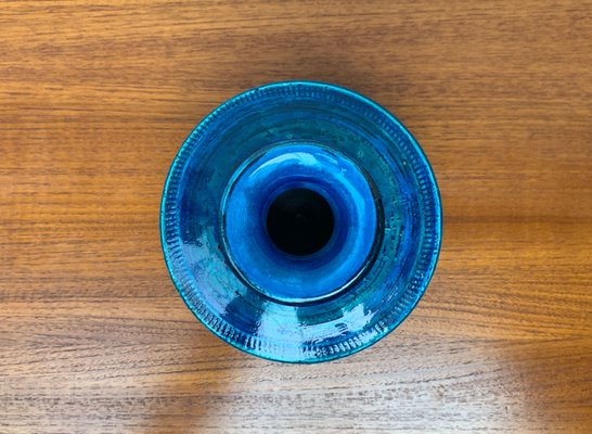 Mid-Century Italian Rimini Blu Pottery Vase by Aldo Londi for Bitossi, 1960s-UAH-1417519