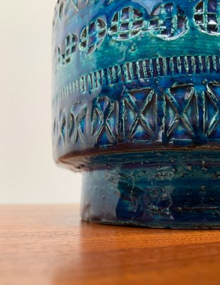 Mid-Century Italian Rimini Blu Pottery Vase by Aldo Londi for Bitossi, 1960s-UAH-1417518