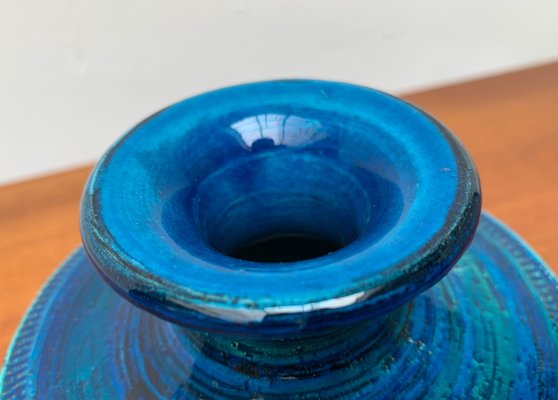 Mid-Century Italian Rimini Blu Pottery Vase by Aldo Londi for Bitossi, 1960s-UAH-1417519